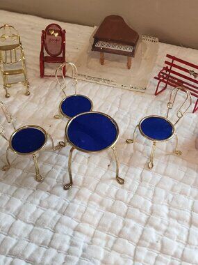 Vintage Enesco Miniature Dollhouse Wire metal Furniture